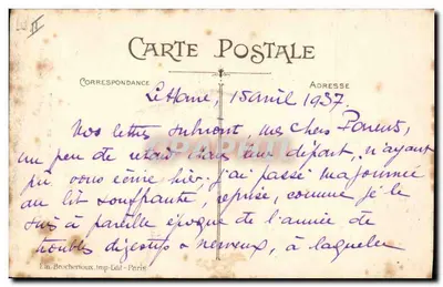 Dentelles de Bayeux — Ramka ręcznika i denteliczka przy pracy — Wydawca Brocherieux, nr 2001 — Rewers