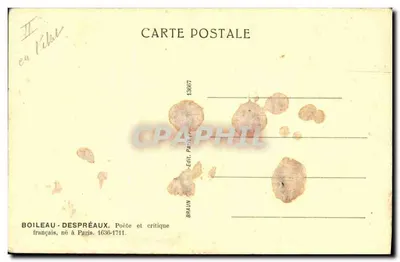 Boileau-Despréaux — retrato — Braun & Cie, n° 13887 — Verso