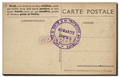Un obrero consciente — caricatura de un hombre que acaricia un caballo — editor Machard & Londres — Reverso