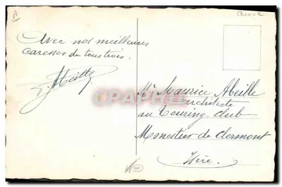 Mulher com dois cavalos — carta de felicitações — editor desconhecido — Verso