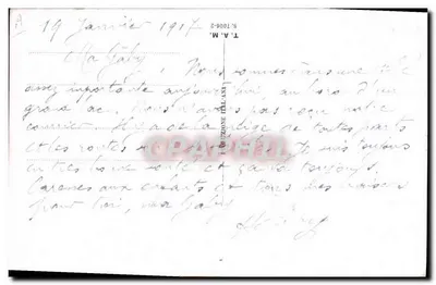 Jovem mulher e cavalo — ilustração — S. M. F. (assinatura) — T.A.M. (editor) n° S.7006-2 — Verso