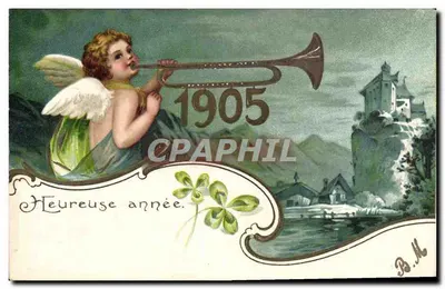 Anjo tocando trombone — Ano 1905 — B.M. (editor ?)