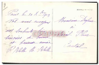 Mujer en traje de invierno — Feliz Año 1914 — Mésange 168 — Reverso