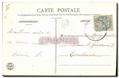 Jeune fille en robe drapée — couronne et texte '1906' — Édition Bergeret — Rewers