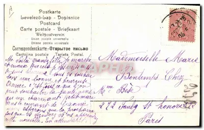 Ano Novo 1906 — flores e trevo — editor não identificado, n° 77.09 — Verso