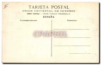 Corrida de touros — Queda do picador e touro pegajoso — Union Universal de Correos — Verso
