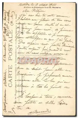 Cruzador République — Marinha Militar Francesa — Ateliers de Phototypie Guende, Marselha — Verso