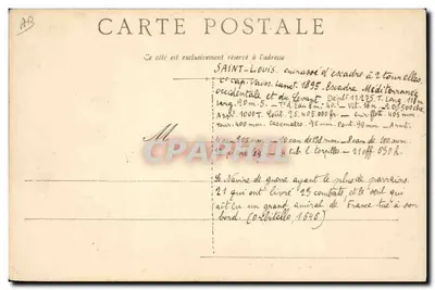 O Couraçado "Le Saint-Louis" — navio de guerra francês — editor não visível — Verso