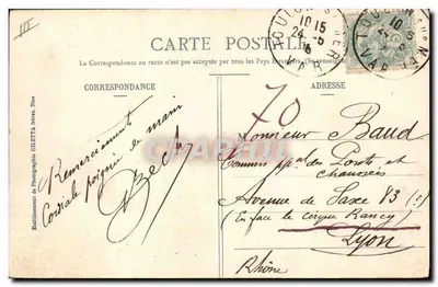 O Suchet, Cruizer de 2ª Classe — Coleção Artística n°3223 — Edição Giletti, fot., Nice — Verso