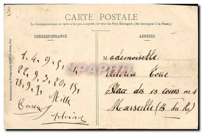 A "Sarbacane", contra-torpedeiro — Inspeção a bordo — Edição Giletta, fot., Nice, n° 3233 — Verso