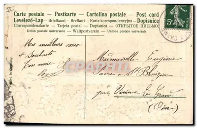 Pejzaż z domem i łabędziami — Szczęśliwego Nowego Roku — wydawca nieznany, numer seryjny nieczytelny — Rewers