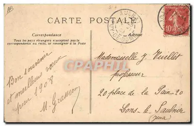 Passementière Auvergnate — editor não visível, número de série ilegível — Verso
