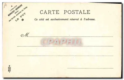 Ao redor do Puy — Dentellière do Velay (coiffure dita auvergnate) — Cliché M.B. / Livraria Margerit-Brémond — Verso