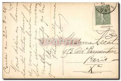 Leque de Alençon — motivo floral e borboletas — editor Alençon — Verso