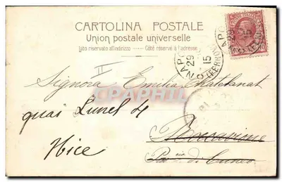 Nápoles — Santa Lúcia — Cartolina Postal Union Postale Universelle — Verso