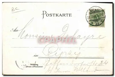 Tarjeta postal financiera 5 — Tiempos difíciles — editor O. Schulte, Osnabrück — Reverso