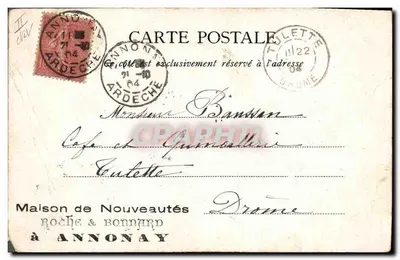 J. I. Samson — portrait d'acteur et auteur dramatique — Maison de Nouveautés Roche & Bonnard, Annonay — Rückseite