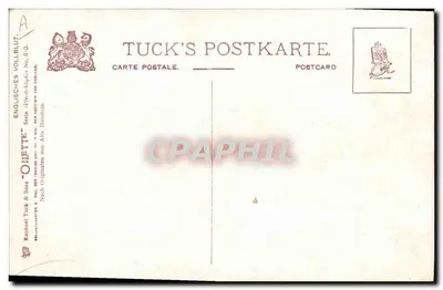 Głowa konia — malowanie olejne — seria 'Oliette' Raphael Tuck & Sons — Rewers