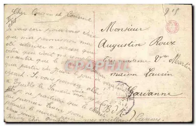 Couple en tenue de soirée — scène de danse — éditeur anonyme, n° de série 5069/70 — Achterkant