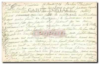 Kobieta w tradycyjnym stroju — Bretagne — wydawca L. Guillaume, Paryż — Rewers