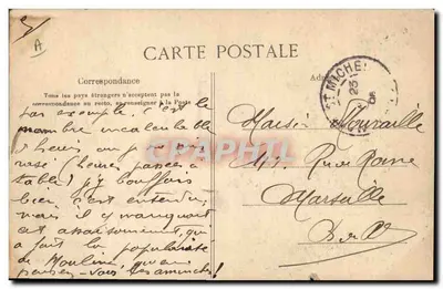 Tarjeta postal antigua Folklore Jeune Breton — Reverso