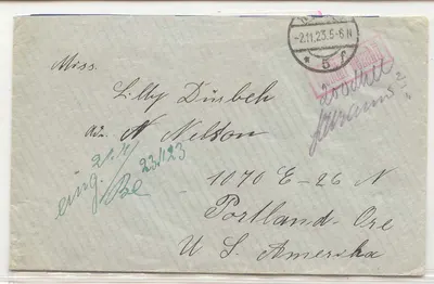 Alemanha 1923 período de inflação 22º pd 5 dias 5 milhões de marcos para os EUA (Weimar)