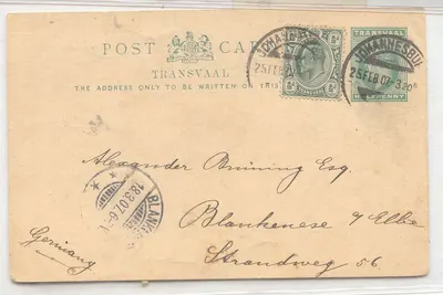 África do Sul Transvaal #11 usado Johannesburg (áfrica do sul inteiro postal stationary)