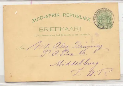 África do Sul Transvaal 1897 #3 uso local (áfrica do sul inteiro postal stationary)