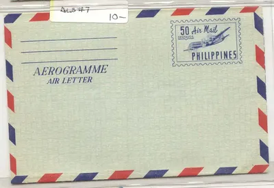 Filipinas AlS #7 aerograma aerograma MINT (correspondência postal completa)