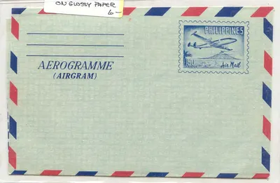 Filipinas AlS #10 aerograma aerograma sem uso em PAPEL BRILHANTE (correspondência postal completa)