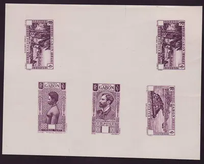 Gabon 1932 Ensai Violet Ogoue Brazza
