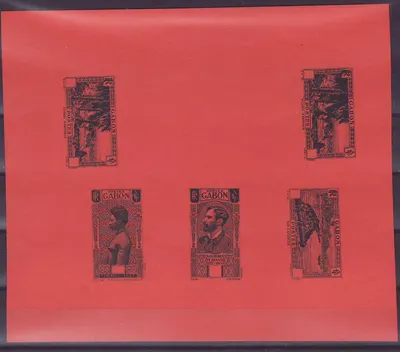 Gabon 1932 Ensaios Vermelho Preto Ogoue Brazza