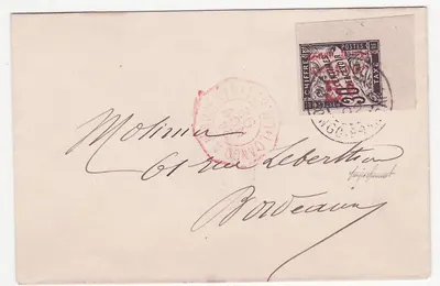 Carta do Gabão n°11 1892 para Bordeaux Rara