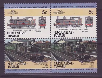 Nukulaelae Tuvalu 5c Zug Calbourne 0-4-4 T 1891 ** Luxe Bloc de 4