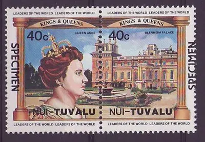 Nui Tuvalu 40c Queen Anne Blenheim ** Luxe Surcharge Specimen