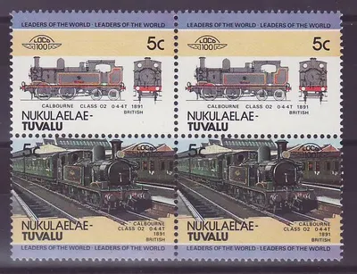 Nukulaelae Tuvalu 5c Zug Calbourne 0-4-4 T 1891 ** Luxe Bloc de 4