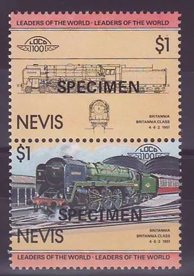 Nevis 1$ Britannia Trem 4-6-2 1951 Sobrecarga Exemplar ** Luxe