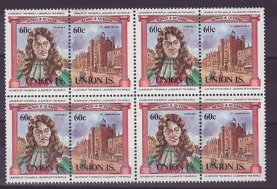 Ilhas da União 60c Charles II St James Square ** Luxo Bloco de 4