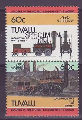 Tuvalu 60c Trem 1825 ** Luxo Sobrecarimbo ESPÉCIME