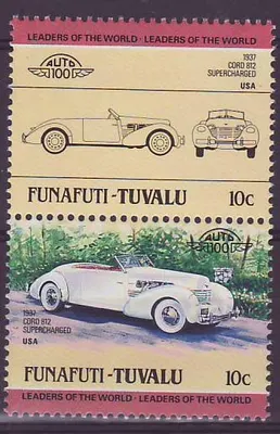 Funafuti Tuvalu 10c Automóvel Cord 812 ** Luxo