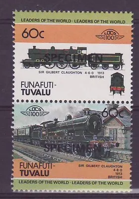 Funafuti Tuvalu 60c Trem Sir Gilbert Claughton 1913 ** Luxe Surcharghe SPECIMEN