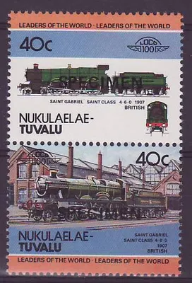 Nukulaelae Tuvalu 40c Trem Santo Gabriel 1907 ** Luxe Sobretaxa ESPÉCIME