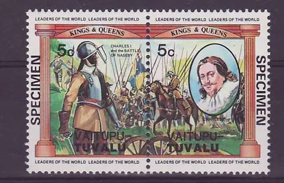 Vaitupu Tuvalu 5c Carlos I Batalha de Naseby ** Luxe Sobretaxa ESPÉCIME