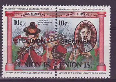 Ilhas da União 10c Charles II Dunbar ** Luxe Surcharge SPECIMEN