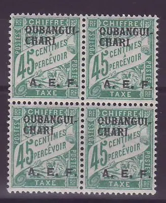 Oubangui-Chari Selos de Taxa ** 45c Bloco de 4