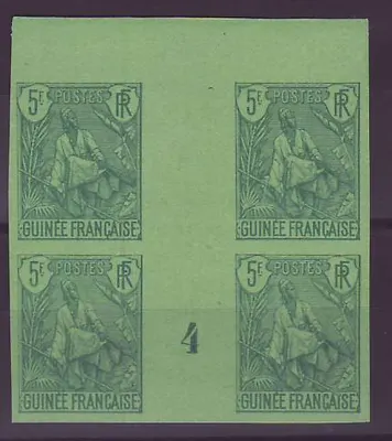 Guinee Berger Pulas n°32 5F Bloco de 4 Não dentelado Milésimo 4 RARO