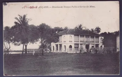 Guinea Karta pocztowa z 10c Faidherbe pieczęcią Matadi do Bordeaux 1 9 10 Rzadka do Pau Izerte — Rewers