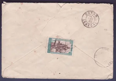 Sudão Carta com diversas valores obl Markala 13 FEV 33 para Canon Lot et Garonne França — Verso