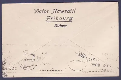 Niger 1er Vol Europe Congo Madagascar obl Zinder 10 NOV 35 pour Tananarive Madagascar — Verso