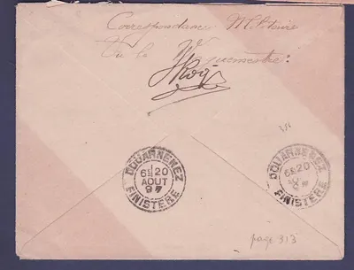 Sudão Carta em Franquia Militar Kaes 23 JUI 97 para Douarnenez França Carimbo de Linha Ligne K n°1 — Verso